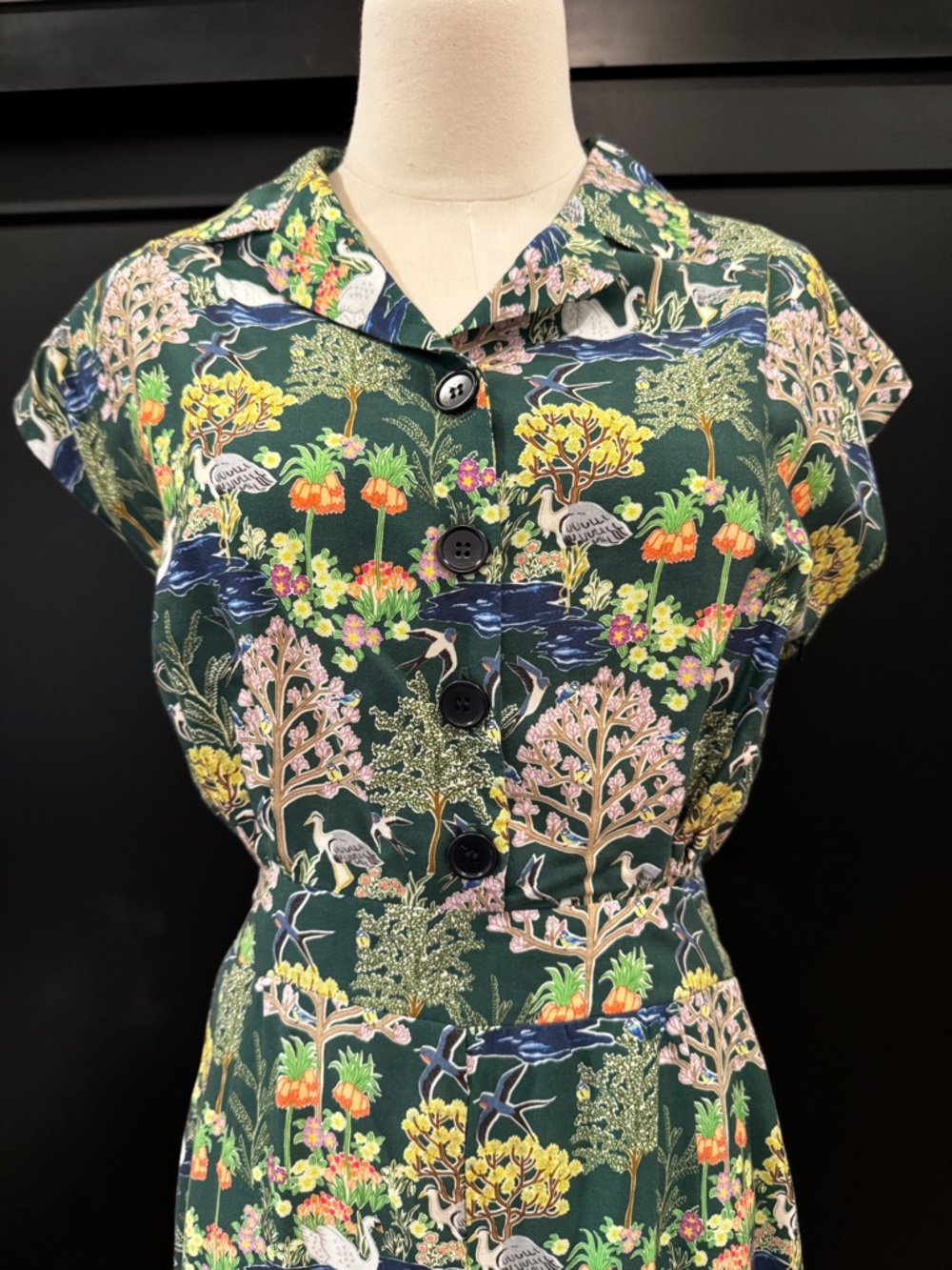Palava Francesca - Green Botanical Gardens Tencel Jumpsuit UK 12/US 8 - Like New - Picture 7 of 16